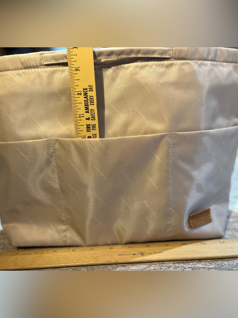 BagINBAG Cream Satin Tote Organizer NWOT